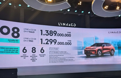 Lynk & Co 08 chính thức ra mắt tại Việt Nam với giá từ 1,299 tỷ đồng